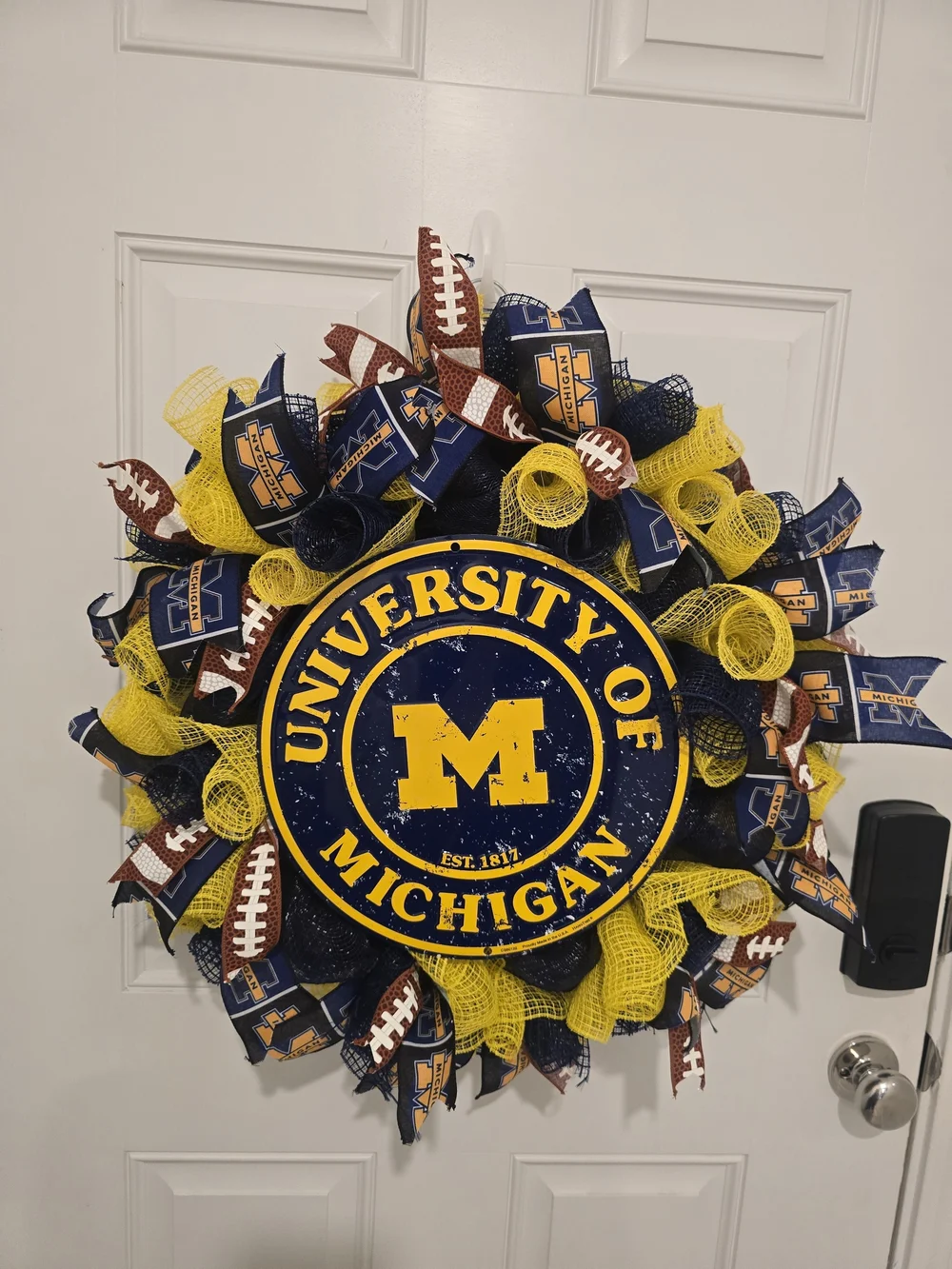University of Michigan Blue & Yellow Wreath Football